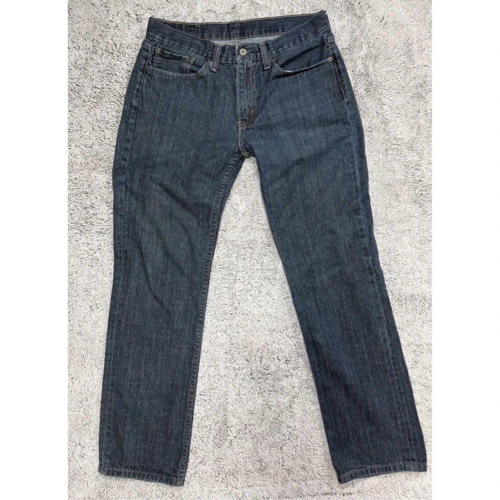 Levis 514 Straight Fit Jeans Mens 32x32 Dark Wash Tumbled Rigid 100% Cotton